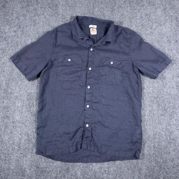 C&C California Other - C&C California Button Down Shirt Mens M Gray 100% Linen Short Sleeve Pockets